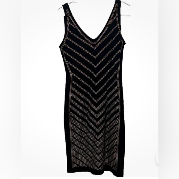 Carmen Marc Valvo Black Embellished Rhinestone Dress | New | SZ P XL - Picture 3 of 6